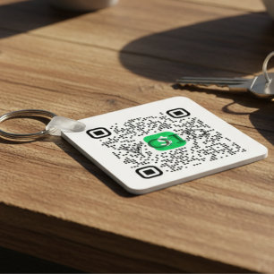 Personalisierter Cash App QR-Code  Schlüsselanhänger
