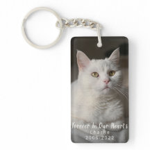 Personalisierter Cat Memorial Foto Schlüsselanhäng