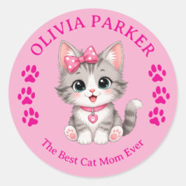 Personalisierter Cat Mom Aufkleber mit individuell