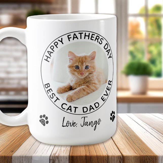 Personalisierter Cat Vater Haustier Foto Glücklich Kaffeetasse (Von Creator hochgeladen)