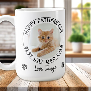 Personalisierter Cat Vater Haustier Foto Glücklich Kaffeetasse