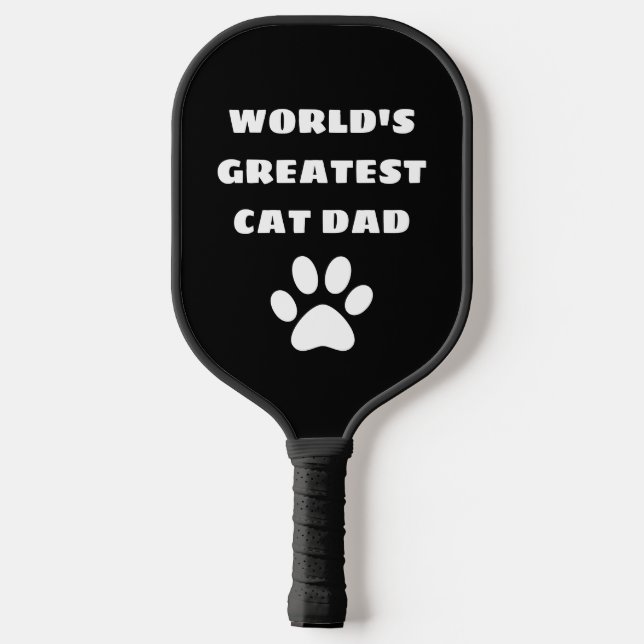 Personalisierter Cat-Vater mit dem größten Katzena Pickleball Schläger (Rückseite)