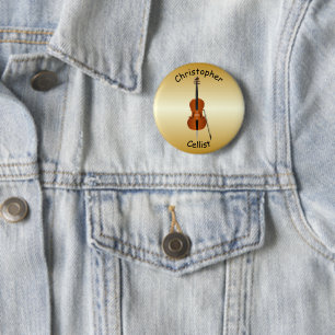 Personalisierter Cello-Entwurf Button