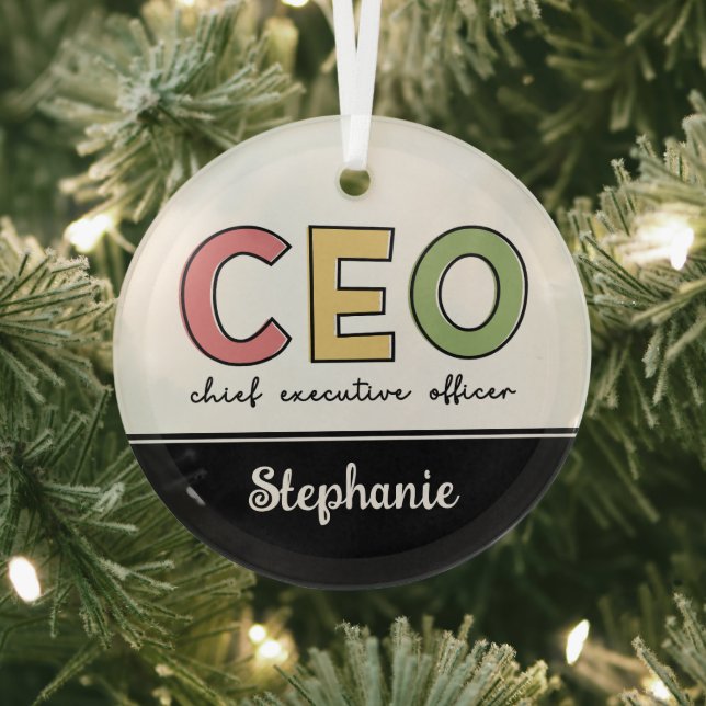 Personalisierter CEO Chief Führungskraft Officer B Ornament Aus Glas (InSitu)