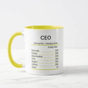 Personalisierter CEO Nutrition Facts, Nutrition Fa Tasse