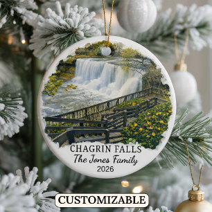 Personalisierter Chagrin Falls Weihnachtsschmuck, Keramik Ornament