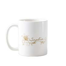 Personalisierter Champagner-Gold-Lilien-Namensbech