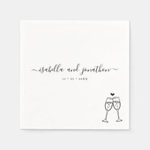Personalisierter Champagner Toast Napkins Serviette