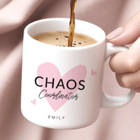 Personalisierter Chaos-Koordinator Pink-Kaffee-Tas