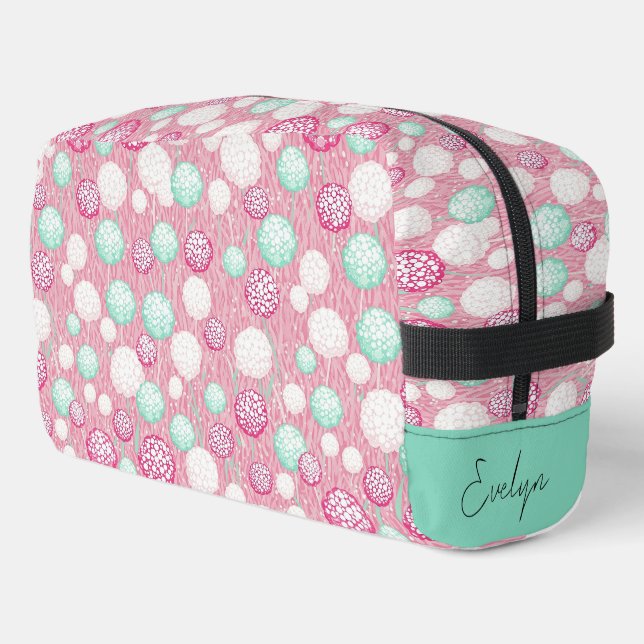 Personalisierter Charme in Rosa Waschbeutel (Linke Seite)