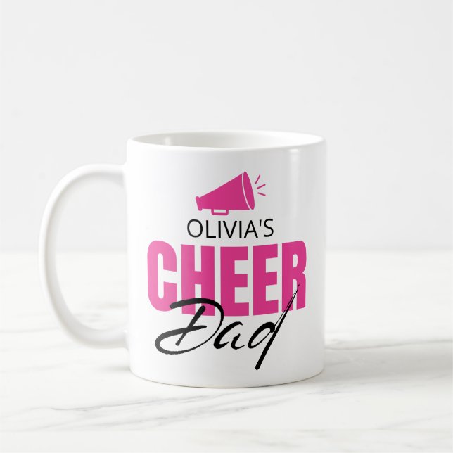 Personalisierter Cheer Dad Kaffeebecher Benutzerde Kaffeetasse (Links)