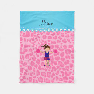 Personalisierter Cheerleader Rosa Leopard Fleecedecke