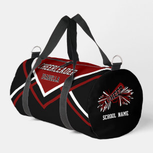 Personalisierter Cheerleader Rotbraun, Schwarz, Duffle Bag