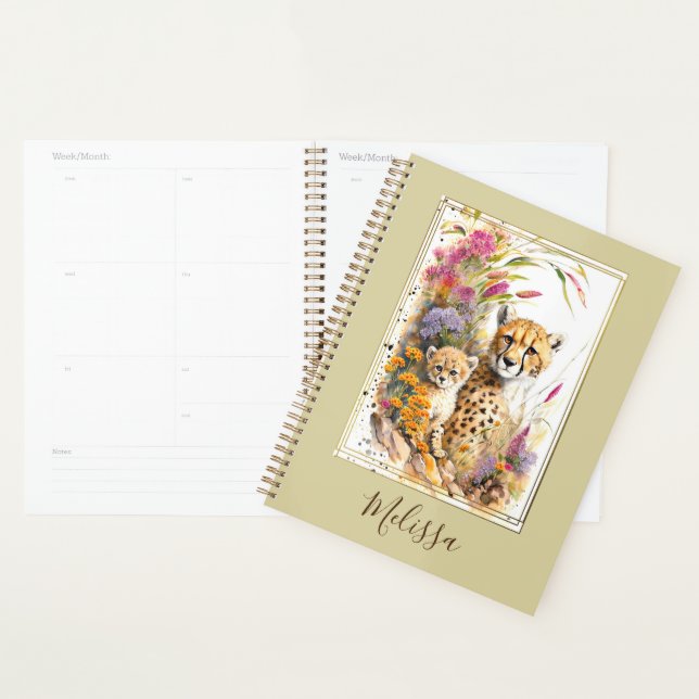 Personalisierter Cheetah Baby- und Mama-Planer Planer (Anzeige)