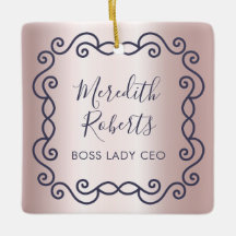 Personalisierter Chef der Boss Lady Blush Metallic
