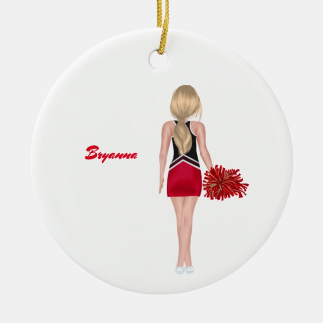 Personalisierter Chef der Roten und Schwarzen Schu Keramik Ornament (Vorne)