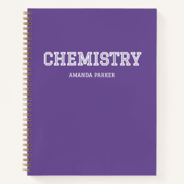 Personalisierter Chemie-Schulkalender Lila Notizbuch