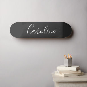 Personalisierter Chic Calligrafy Name Black/White Skateboard