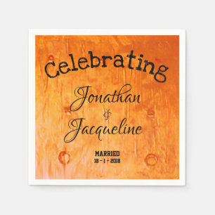 Personalisierter Chic Copper Fine Art Wedding Napk Serviette