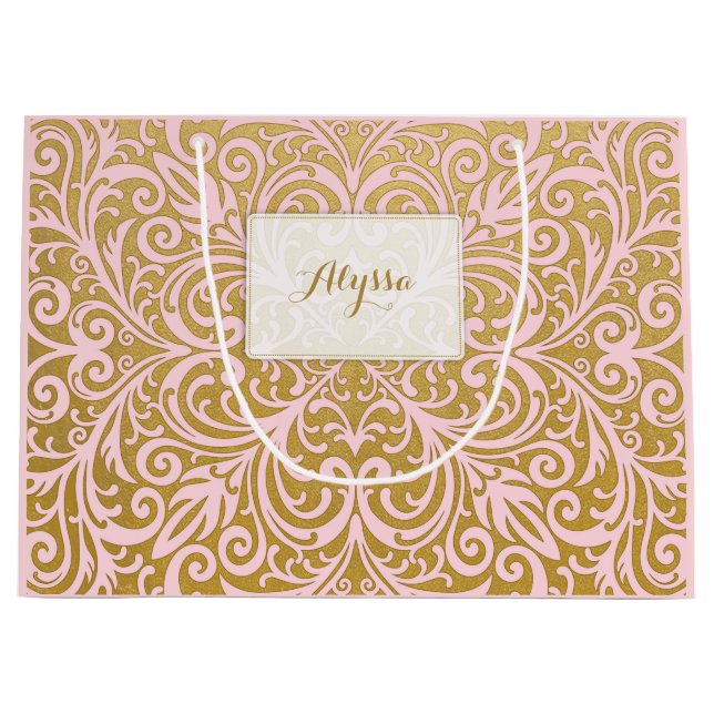 Personalisierter Chic und bezauberndes Upscale Große Geschenktüte (Vorderseite)