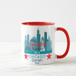 Personalisierter Chicago Marathon 2024 Geschenk fü Tasse