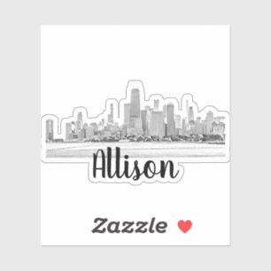 Personalisierter Chicago Skyline Name Sticker