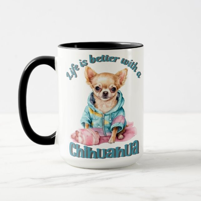 Personalisierter Chihuahua Hund Lover Kaffee Tasse (Links)