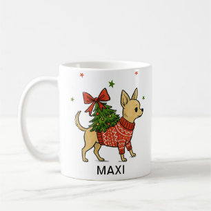 Personalisierter Chihuahua-Weihnachtsbaum-Hund Kaffeetasse