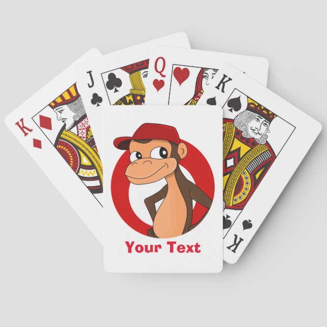 Personalisierter Chimp-Cartoon-Spielkarten Spielkarten (Rückseite)