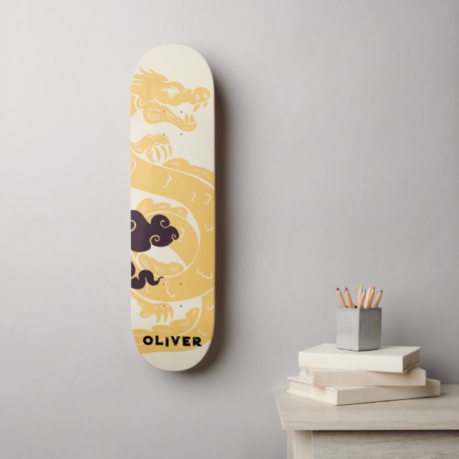 Personalisierter chinesischer Drache Skateboard (Wandkunst)