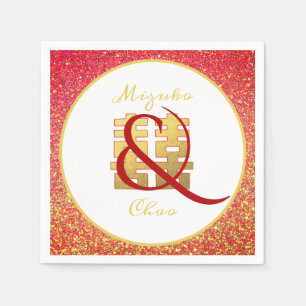 Personalisierter chinesischer Hochzeitsreisender G Serviette