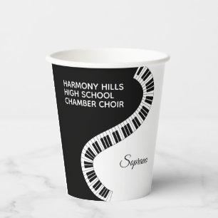 Personalisierter Chor Name Piano Music Singer Pappbecher