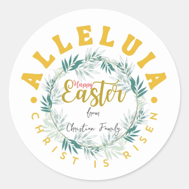Personalisierter Christlicher OsterOstern Runder Aufkleber (Vorderseite)