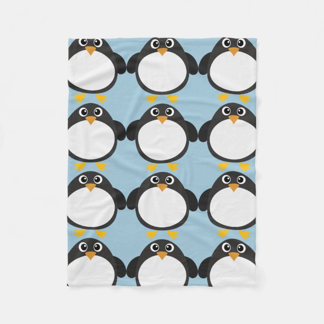 Personalisierter Chubby Penguin Fleecedecke (Vorderseite)