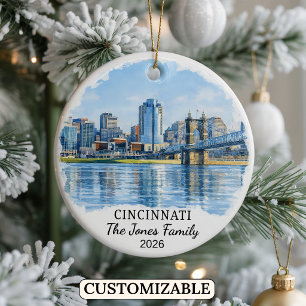 Personalisierter Cincinnati-Schmuck, Benutzerdefin Keramik Ornament