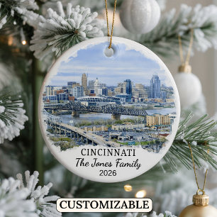 Personalisierter Cincinnati-Schmuck, Benutzerdefin Keramik Ornament