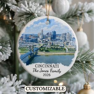 Personalisierter Cincinnati-Schmuck, Benutzerdefin Keramik Ornament