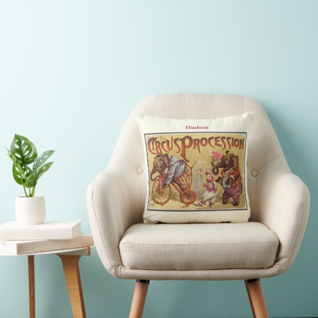 Personalisierter Circus-Elefant des neuen Babyjung Kissen (Stuhl )