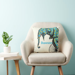 Personalisierter Circus-Elefant des neuen Babyjung Kissen