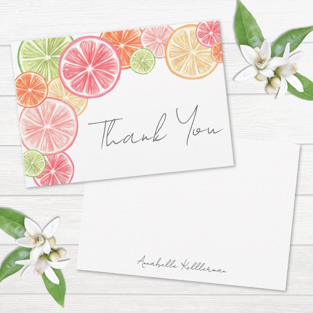 Personalisierter Citrus Name Dankeskarte (Citrus Personalized Name Thank You Card)