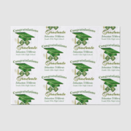 Personalisierter Classic Green Gold Abschluss Seidenpapier