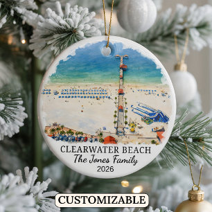Personalisierter Clearwater Beach Weihnachtsschmuc Keramik Ornament