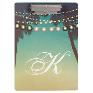 Personalisierter Clip Board Beach Sunset Palm Tree Klemmbrett