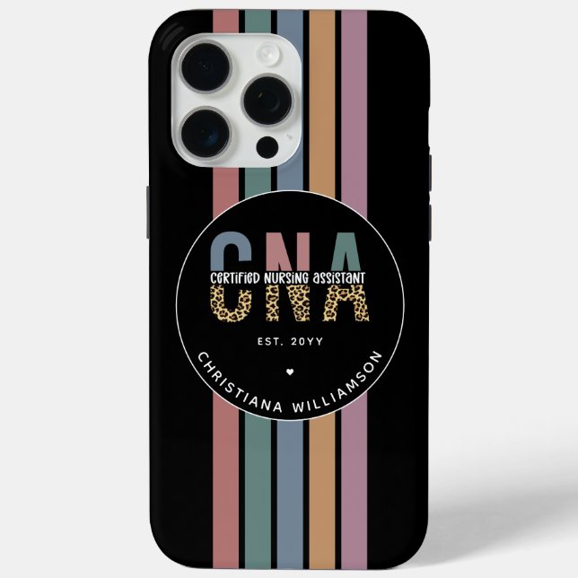 Personalisierter CNA Retro zertifizierter Krankenp Case-Mate iPhone Hülle (Rückseite)