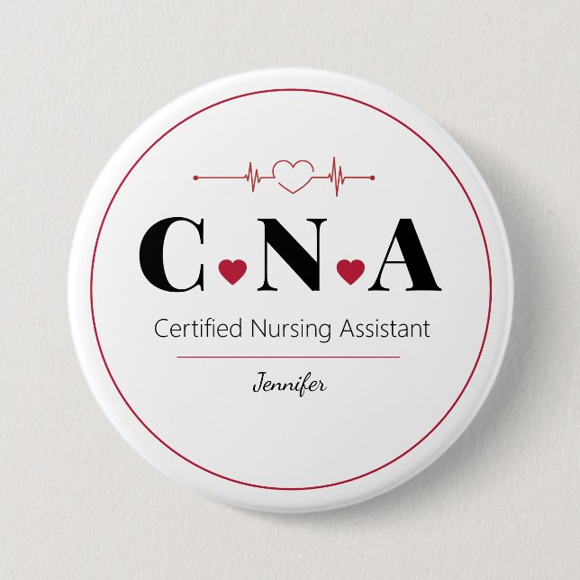 PERSONALISIERTER CNA-zertifizierter Krankenpfleger Button (Vorderseite)