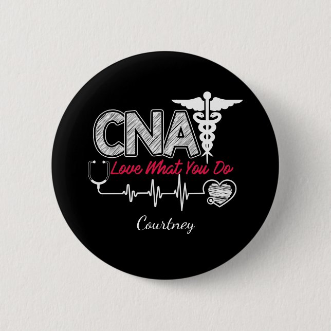 Personalisierter CNA-zertifizierter Krankenpfleger Button (Vorderseite)