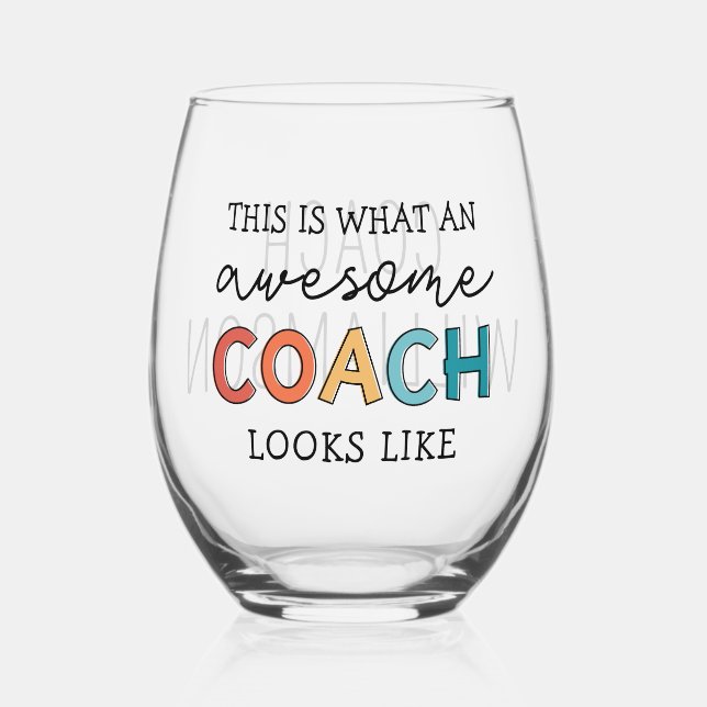Personalisierter Coach Funny Phantastisch Coach Weinglas Ohne Stiel (Vorderseite)