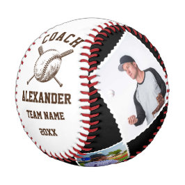 Personalisierter Coach mit 4 Foto- und Teamnamen Baseball