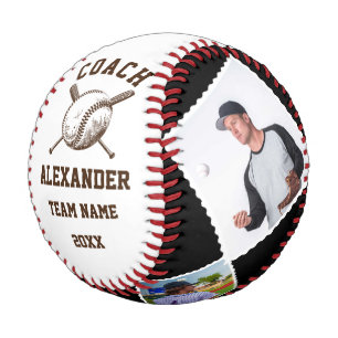 Personalisierter Coach mit 4 Foto- und Teamnamen Baseball