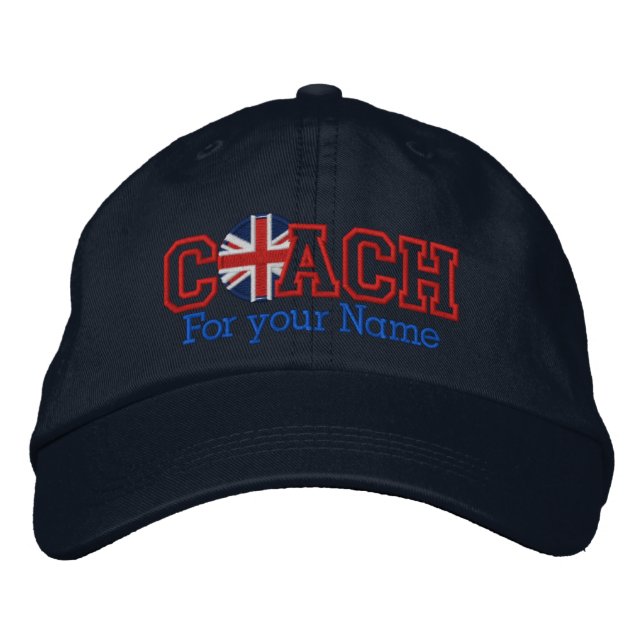 Personalisierter Coach mit Ihrem Namen Bestickte Baseballkappe (Vorderseite)